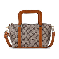 La Marey Khaki Printed Tote Bag with Adjustable Shoulder Strap