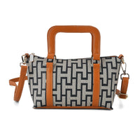 La Marey Blue Printed Letter H Tote Bag with Adjustable Shoulder Strap
