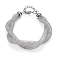 Blue Austrian Crystal Twisted Rope Bracelet in Silvertone (8.50-10.5In) - Sticky add to cart bar