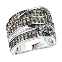 Luxuriant Lab Grown Multi Diamond (G-H, SI) Ring in Rhodium Over Sterling Silver (Size 10.0) 2.00 ctw