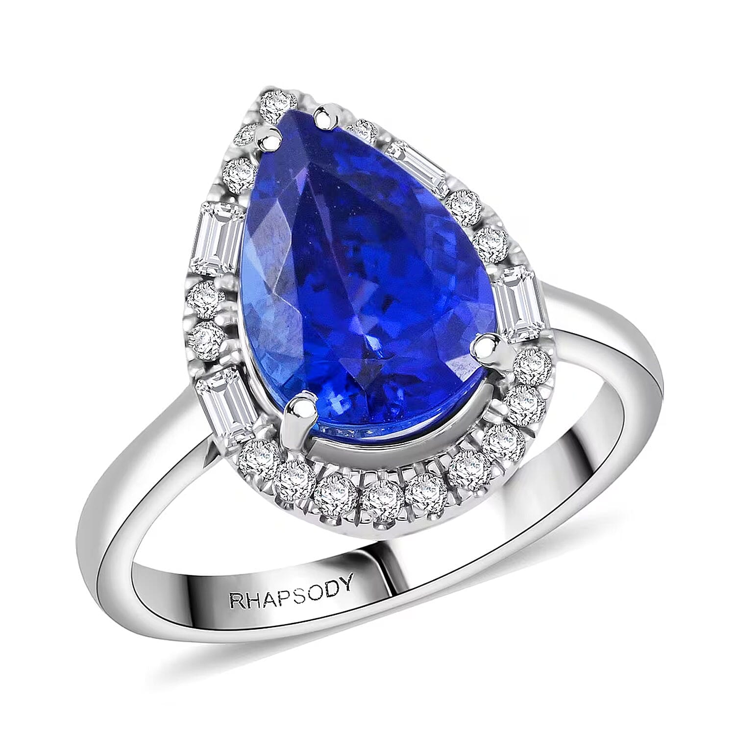 Rhapsody 950 Platinum AAAA Tanzanite, Diamond (E-F, VS) Ring (Size 10.0) (7.80 g) 4.00 ctw