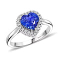 Rhapsody 950 Platinum AAAA Tanzanite, Diamond (E-F, VS) (0.24 cts) Ring (Size 6.0) (6.83 g) 2.01 ctw - Sticky add to cart bar
