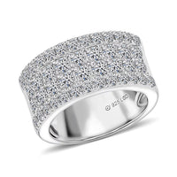 Luxuriant Lab Grown Diamond (G-H, VS) Ring in Sterling Silver (Size 6.0) 2.15 ctw