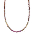 D'Joy Premium Multi Sapphire 45.00 ctw Beaded Necklace in 18K Vermeil Yellow Gold Over Sterling Silver 18-20 Inches - Sticky add to cart bar