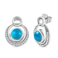 D'Joy Premium Paraiba Moonstone and White Zircon 2.40 ctw Earrings in Platinum Over Sterling Silver - Sticky add to cart bar