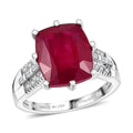 D'Joy Niassa Ruby (FF), Moissanite Ring in Rhodium Over Sterling Silver (Size 7.0) 7.90 ctw - Sticky add to cart bar