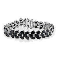 EverTrue Thai Black Spinel 41.40 ctw Bracelet in Platinum Bond (7.25 In)