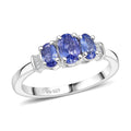 TLV D'Joy Tanzanite, Diamond Ring in Rhodium Over Sterling Silver (Size 10.0) 0.90 ctw - Sticky add to cart bar