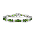 D'Joy Tanzanite, Diamond (0.45 cts) Bracelet in Rhodium Over Sterling Silver (6.50 In) 9.25 ctw - Sticky add to cart bar