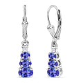 D'Joy Tanzanite and Diamond 1.70 ctw Earrings in Rhodium Over Sterling Silver - Sticky add to cart bar