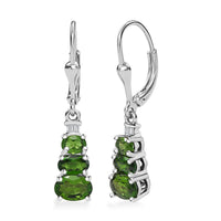 D'Joy Tanzanite and Diamond 1.70 ctw Earrings in Rhodium Over Sterling Silver
