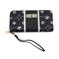 Beverly Hills Polo Club Black Faux Leather Multi Pattern Wristlet Wallet (7.75"x4"x1.75") - Sticky add to cart bar