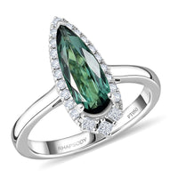 Doorbuster Certified & Appraised Rhapsody 950 Platinum AAAA  Pirineu Lagoon Tourmaline, Diamond (E-F, VS) (0.25 cts) Ring (Size 10.0) (6.36 g) 1.51 ctw
