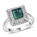 Certified & Appraised Rhapsody 950 Platinum AAAA Lagoon Tourmaline, Diamond (E-F, VS) (0.25 cts) Ring (Size 7.0) (6.65 g) 1.50 ctw - Sticky add to cart bar