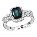 Certified & Appraised Rhapsody 950 Platinum AAAA Monte Belo Indicolite, Diamond (E-F, VS) (0.36 cts) Ring (Size 10.0) (6.67 g) 2.01 ctw - Sticky add to cart bar