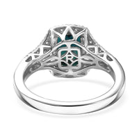 Certified & Appraised Rhapsody 950 Platinum AAAA Monte Belo Indicolite, Diamond (E-F, VS) (0.43 cts) Ring (Size 10.0) (6.50 g) 2.33 ctw