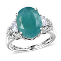 D'Joy Premium Grandidierite, White Zircon Ring in Rhodium Over Sterling Silver (Size 6.0) 7.50 ctw - Sticky add to cart bar