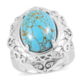 EverTrue Mojave Blue Turquoise Ring in Stainless Steel (Size 10) 8.60 ctw - Sticky add to cart bar