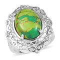 EverTrue Mojave Blue Turquoise Ring in Stainless Steel (Size 10) 8.60 ctw - Sticky add to cart bar
