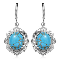 EverTrue Mojave Blue Turquoise Earrings in Stainless Steel 9.10 ctw