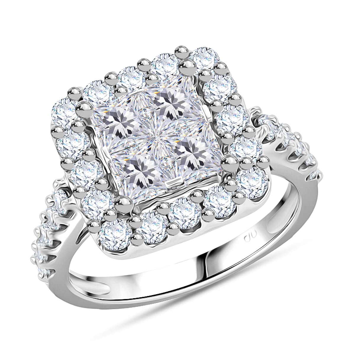 Diamond G SI 4.00 ctw Ring in 10K White Gold 4.80 Grams