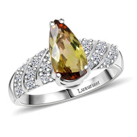 Certified & Appraised AAA Jenipapo Andalusite and Luxuriant Lab Grown Diamond VS 2.60 ctw Ring in 10K White Gold