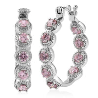 EverTrue Simulated Pink Diamond Earrings in Stainless Steel 7.60 ctw