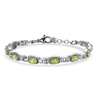 EverTrue Simulated Amethyst Color Diamond Fancy Bracelet in Stainless Steel (6.50 In) 6.10 ctw