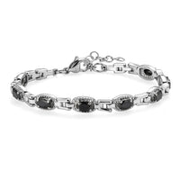 EverTrue Simulated Amethyst Color Diamond Fancy Bracelet in Stainless Steel (6.50 In) 6.10 ctw
