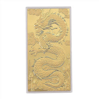 TLV 24K Yellow Golden Dragon Emboss Sheet 15.5x7.5cm 100mg