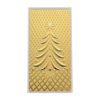 24K Yellow Golden Christmas Tree Emboss Sheet 15.5x7.5cm 100mg