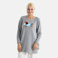 La Marey Grey Brushed Long Sleeve Top - One Size Fits Most - Sticky add to cart bar