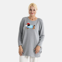 La Marey Grey Brushed Long Sleeve Top - One Size Fits Most