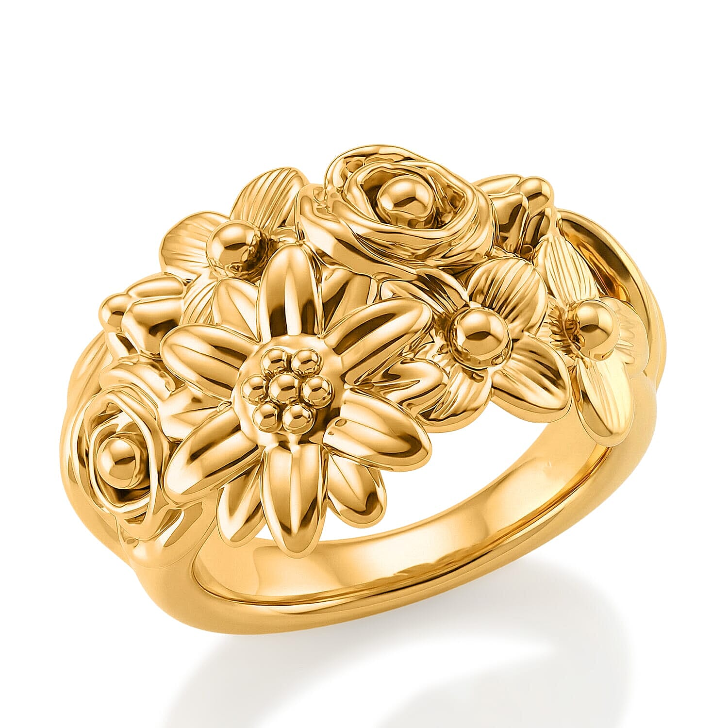 24K Yellow Gold Garden Bloom Ring (Size 8.0) 2.60 Grams