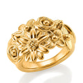 24K Yellow Gold Garden Bloom Ring (Size 8.0) 2.60 Grams - Sticky add to cart bar