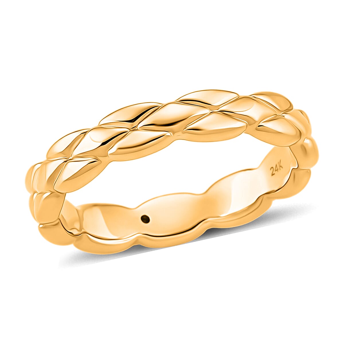 24K Yellow Gold Diamond-cut Band Ring (1.50 g)