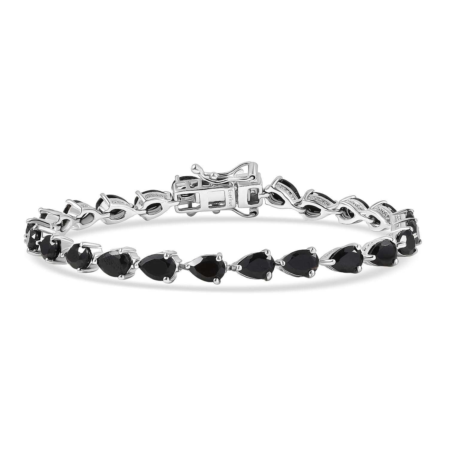 EverTrue Thai Black Spinel Midnight Pearline Bracelet in Platinum Bond (6.50 In) 12.10 ctw