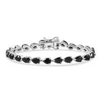 EverTrue Thai Black Spinel Midnight Pearline Bracelet in Platinum Bond (6.50 In) 12.10 ctw