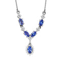 D'Joy AAA Tanzanite, White Zircon Necklace in Rhodium Over Sterling Silver 1.85 ctw (18-20 Inches) - Sticky add to cart bar