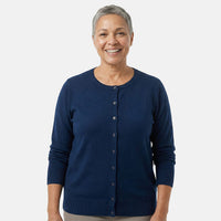 Tamsy White Round Neck Sweater with Buttons -XS