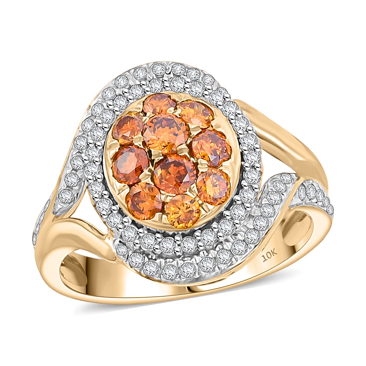The Vault Collection Modani 10K Yellow Gold Fire Orange Diamond Ring (Size 6.0) (4.65 g) 1.00 ctw