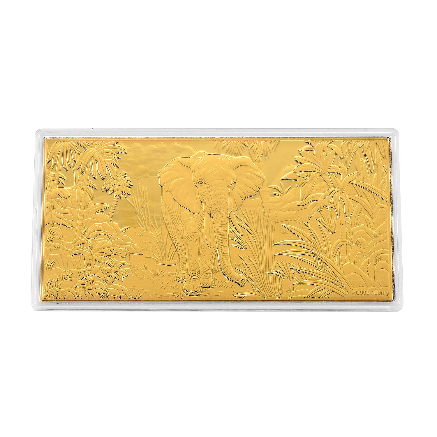 24K Gold Majesty of the Wild - Royal Elephant Embossed Sheet (15.5x7.5cm) 100mg