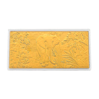 24K Gold Majesty of the Wild - Royal Elephant Embossed Sheet (15.5x7.5cm) 100mg