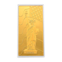 24K Gold Lady Liberty - A Symbol of Freedom Embossed Sheet (15.5x7.5cm) 100mg