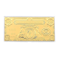 24K Golden American Legacy 100 - Dollar Bill Embossed Sheet (15.5x7.5cm) 100mg