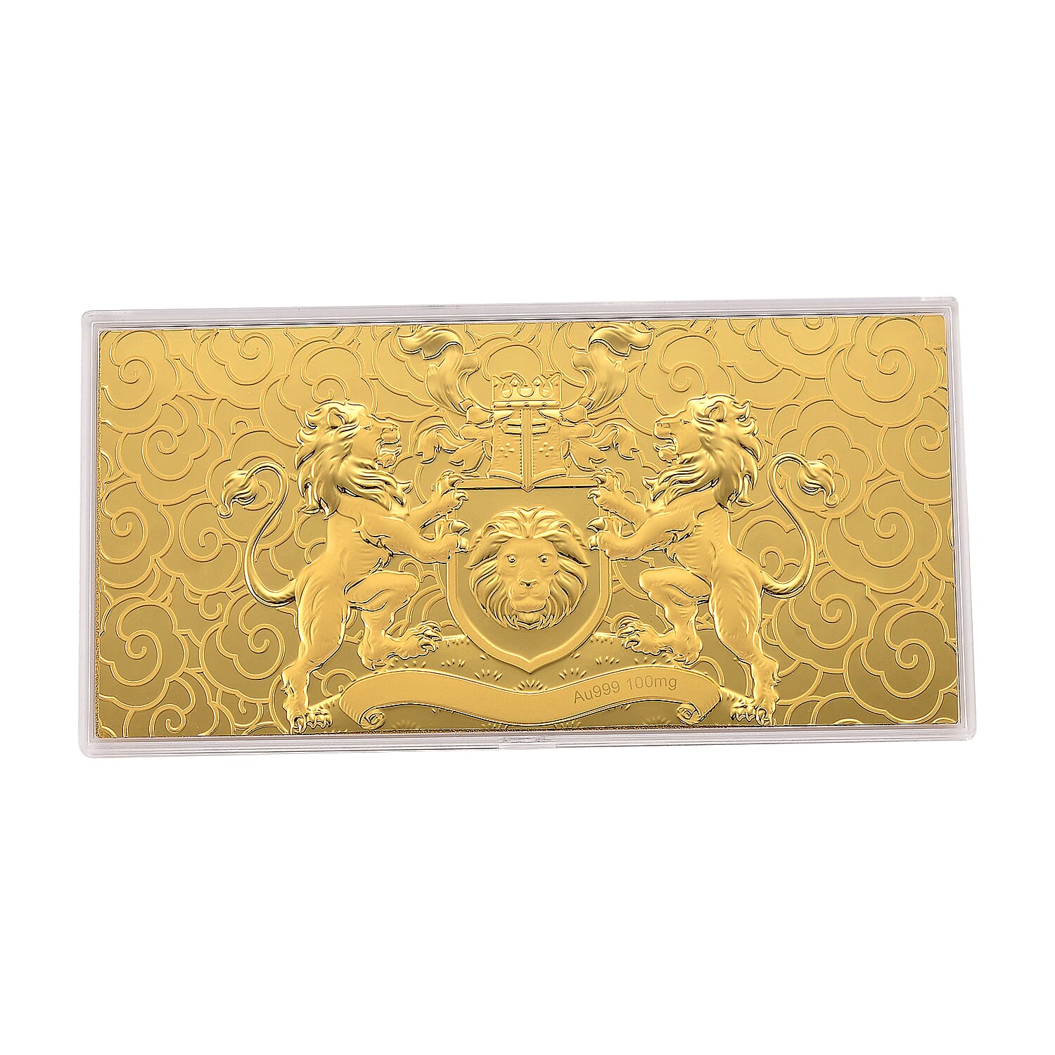 24K Golden Guardian Lion Crest Emboss Sheet