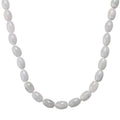 D'Joy Natural Jade 390.00 ctw Rice Beaded Necklace in Rhodium Over Sterling Silver 20 Inches - Sticky add to cart bar