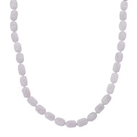 D'Joy Natural Jade 500.00 ctw Cushion Beaded Necklace in Rhodium Over Sterling Silver 20 Inches