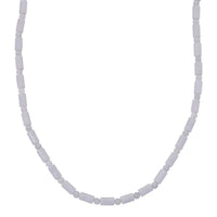 D'Joy Natural Jade 360.00 ctw Pillar Beaded Necklace in Rhodium Over Sterling Silver 20 Inches