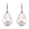 EverTrue White Shell Pearl Fancy Earrings in Silvertone and Stainless Steel - Sticky add to cart bar